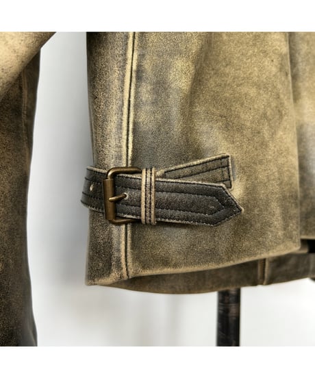 Vintage Stand Collar Leather Jacket