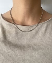 Vintage Silver925 tiny chain necklace Azuki ⑨