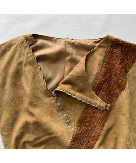 Suede Switching Tops