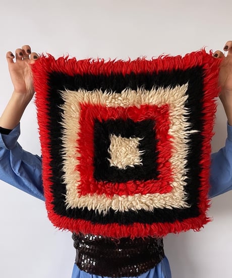 70-80s Europe vintage shaggy mini rug
