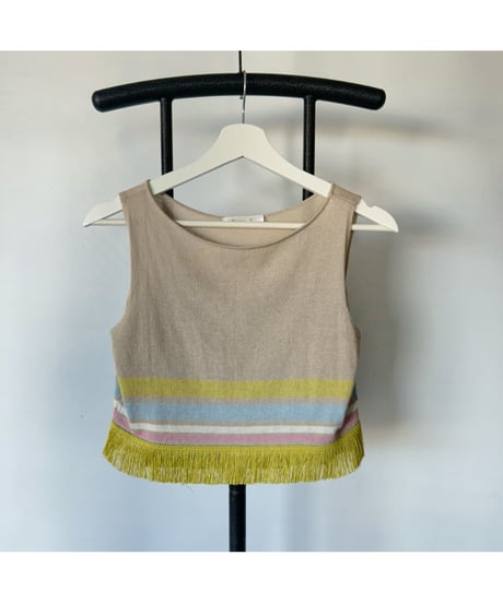 MADE IN ITALY fringe knit tops