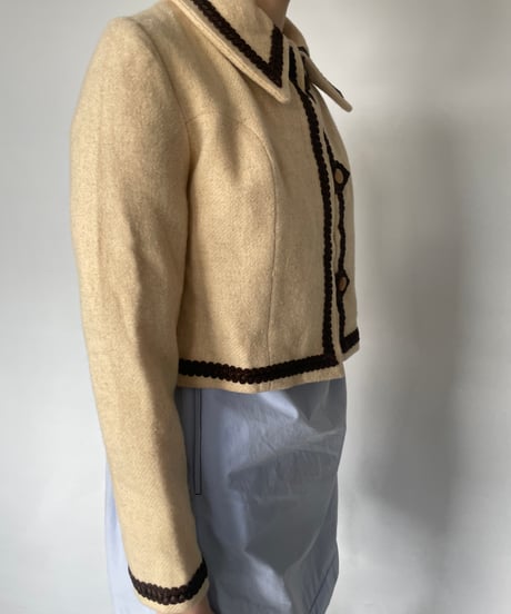 60-70s Europe Piping Short Jacket