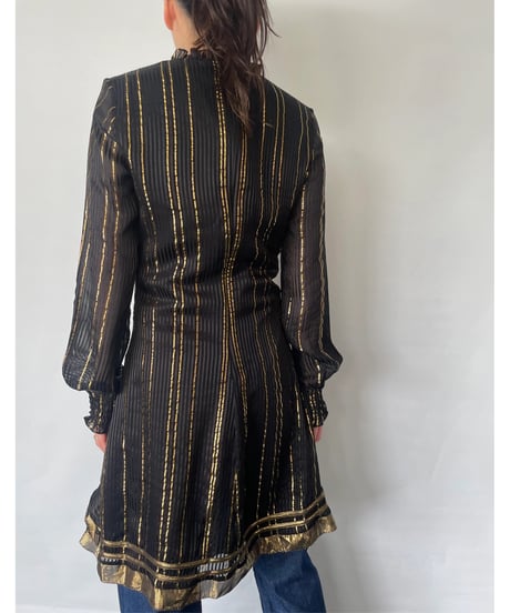 Frill Golden Stripe Dress