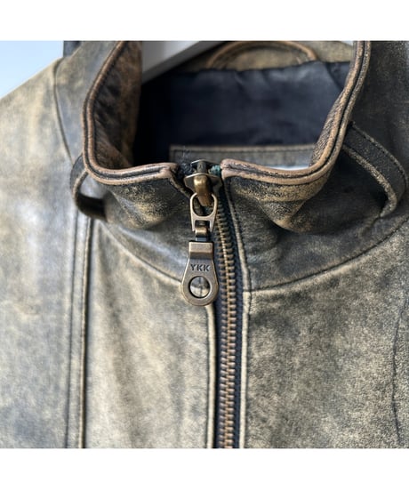 Vintage Stand Collar Leather Jacket