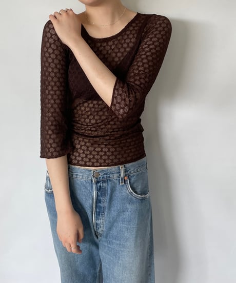 DKNY Sheer Lace Tops