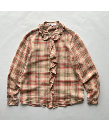 Check Frilled shirt
