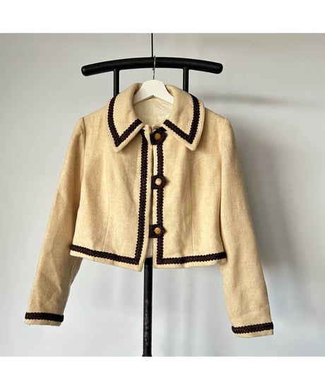 60-70s Europe Piping Short Jacket