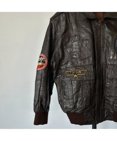 80s Leather Jacket "TOP GUN"