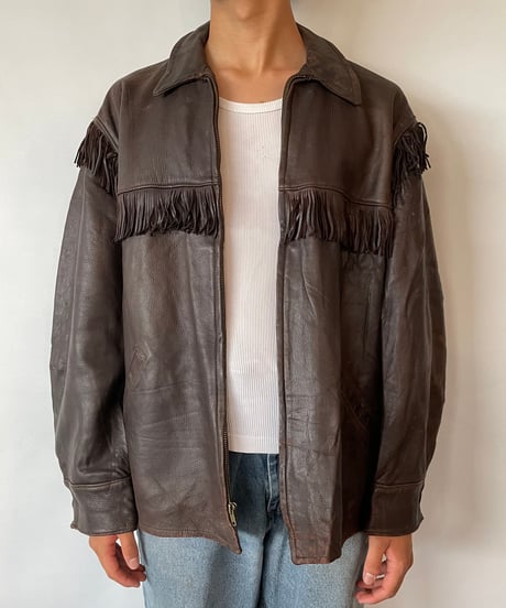70s Europe fringe leather jacket