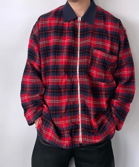 MADE IN ITALY wool plaid shirt XL