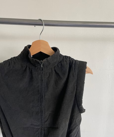 Back zip high neck tops