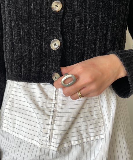 70s vintage modernist pewter ring made in Denmark S