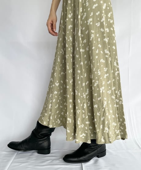60s~70s europe vintage Stand collar dress