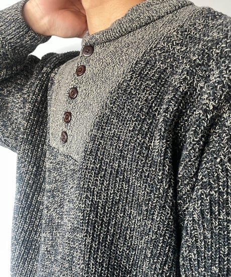 90s CLUB ROOM Half-button Melange Knit