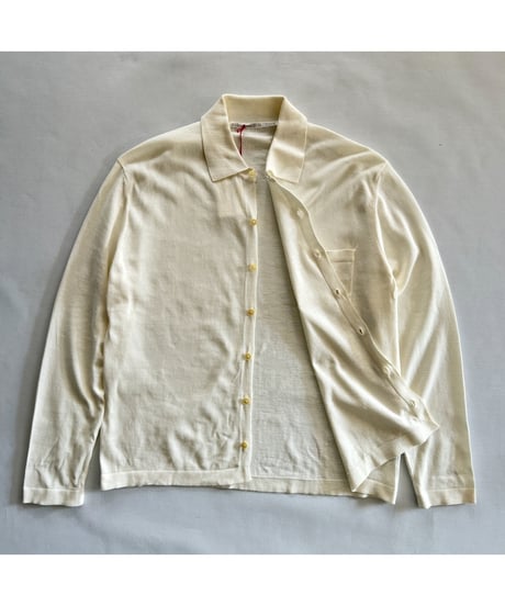 Dead stock cotton knit polo cardigan
