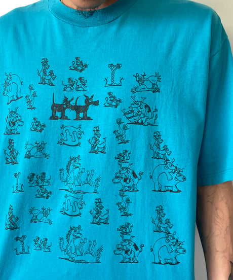 90s JERZEES "animals S○X” s/s tee XL