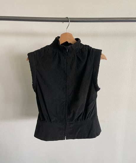 Back zip high neck tops