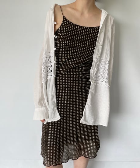 rectangle blanc PARIS Camisole Dress