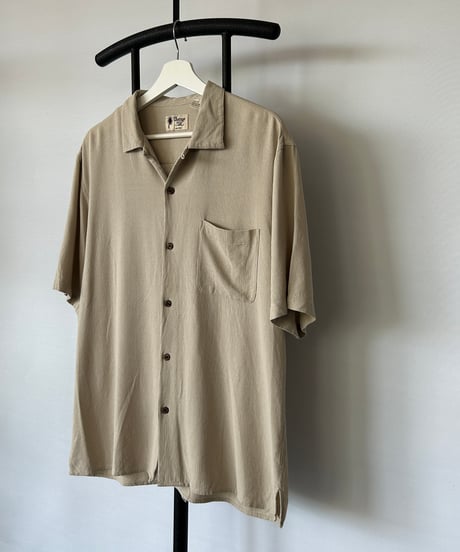 vintage silk opencoller s/s shirt L
