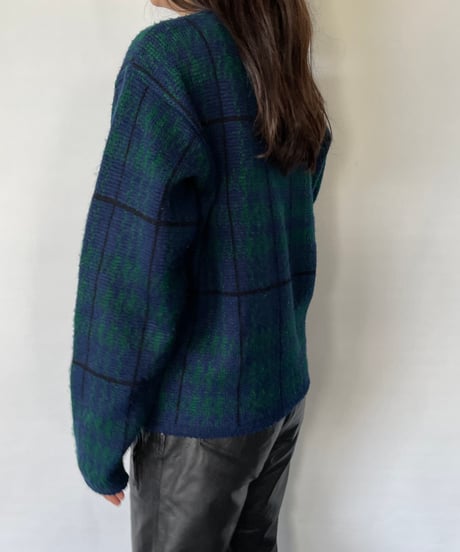 Tally Ho Green Check Cardigan