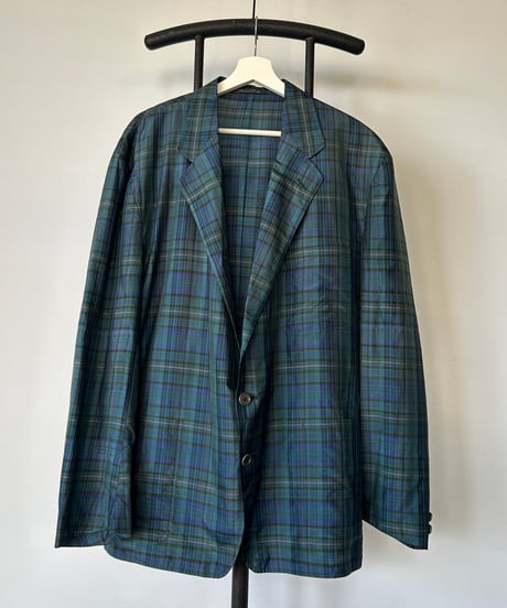 made in Italy 80s Silk Tartan check Jacket