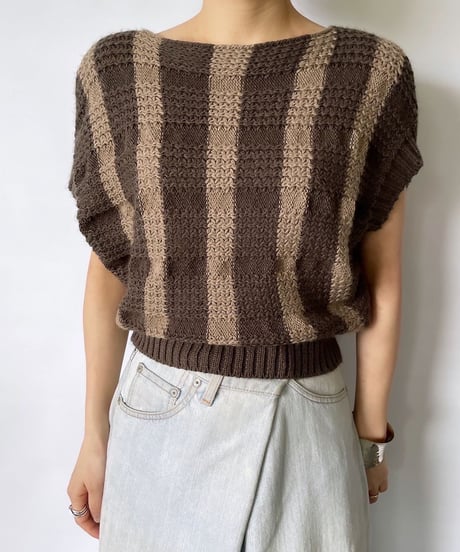 EUROPE VINTAGE s/s poncho knit mede in italy