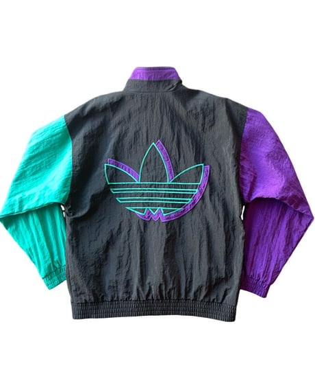 80s adidas nylon track jacket M