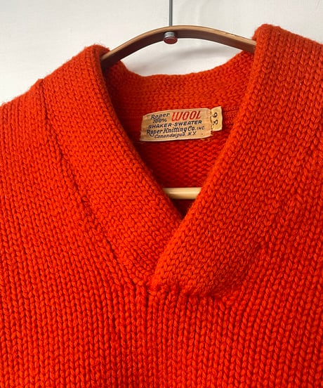 50s Roper Knitting Co v-neck sweater /orange