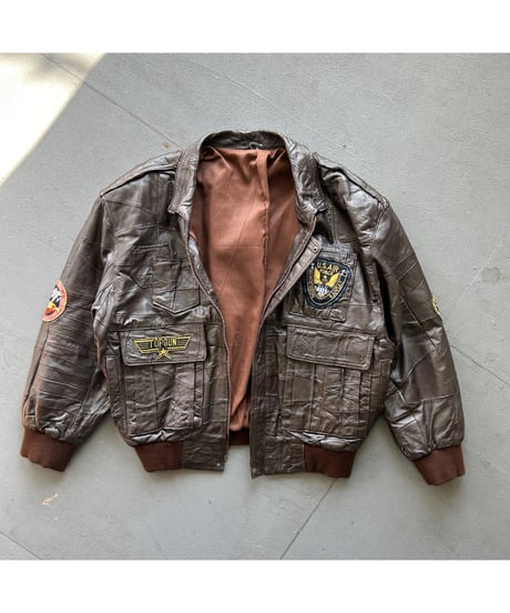 80s Leather Jacket "TOP GUN"