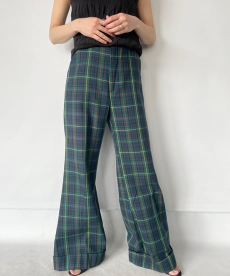 70s Levi's PANATELA plaid flare pants