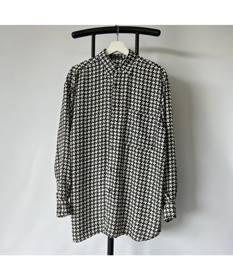 90s Houndstooth silk shirt