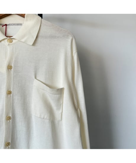 Dead stock cotton knit polo cardigan