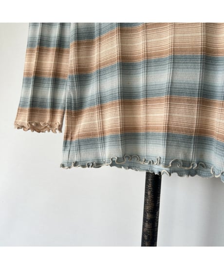 Henley neck ruffle tops