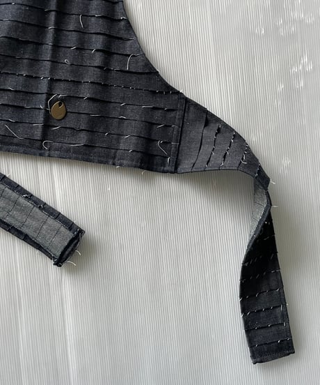 NAM HEAD APRON "FRINGE DENIM”