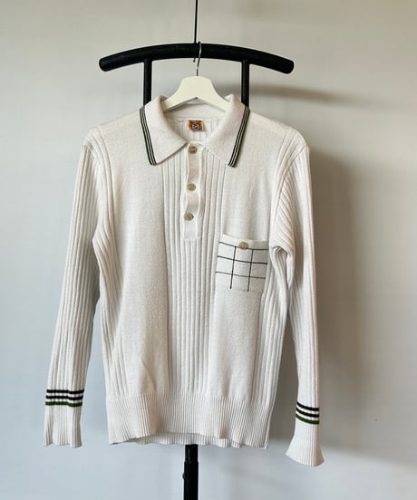 euro vintage acrylic knit polo