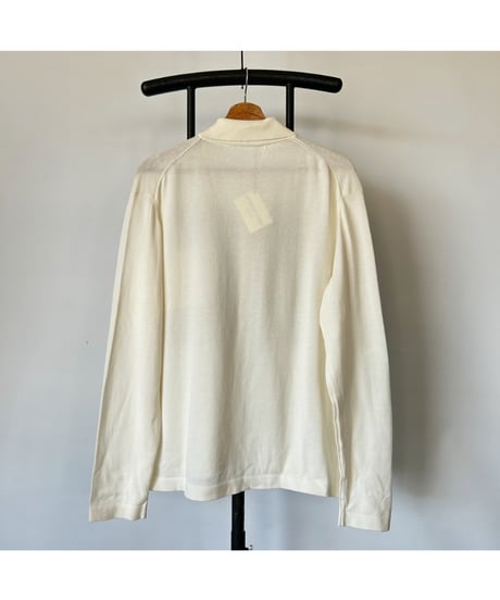 Dead stock cotton knit polo cardigan
