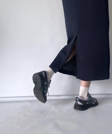 70-80s VINTAGE Stripe Slit Skirt "navy"