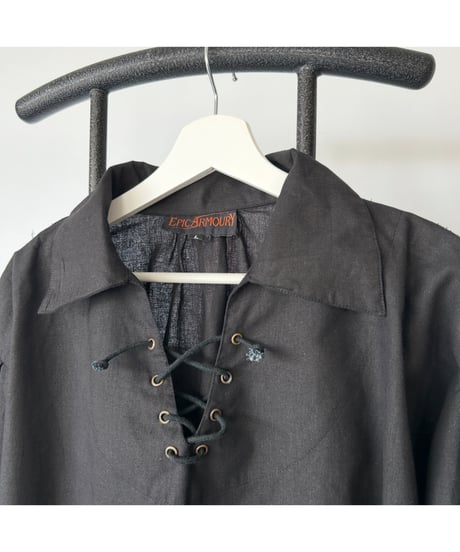 Vintage Lace up Gather Shirt
