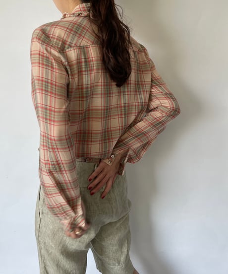 Check Frilled shirt