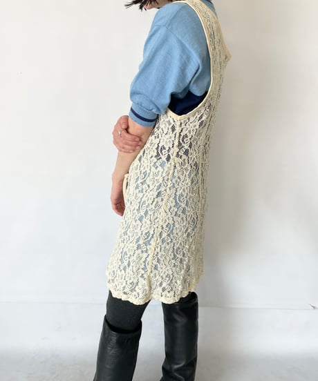 flower lace see-through Vest