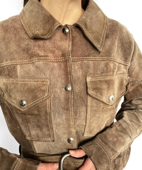 70-80s Vintage Pig leather suede Jacket