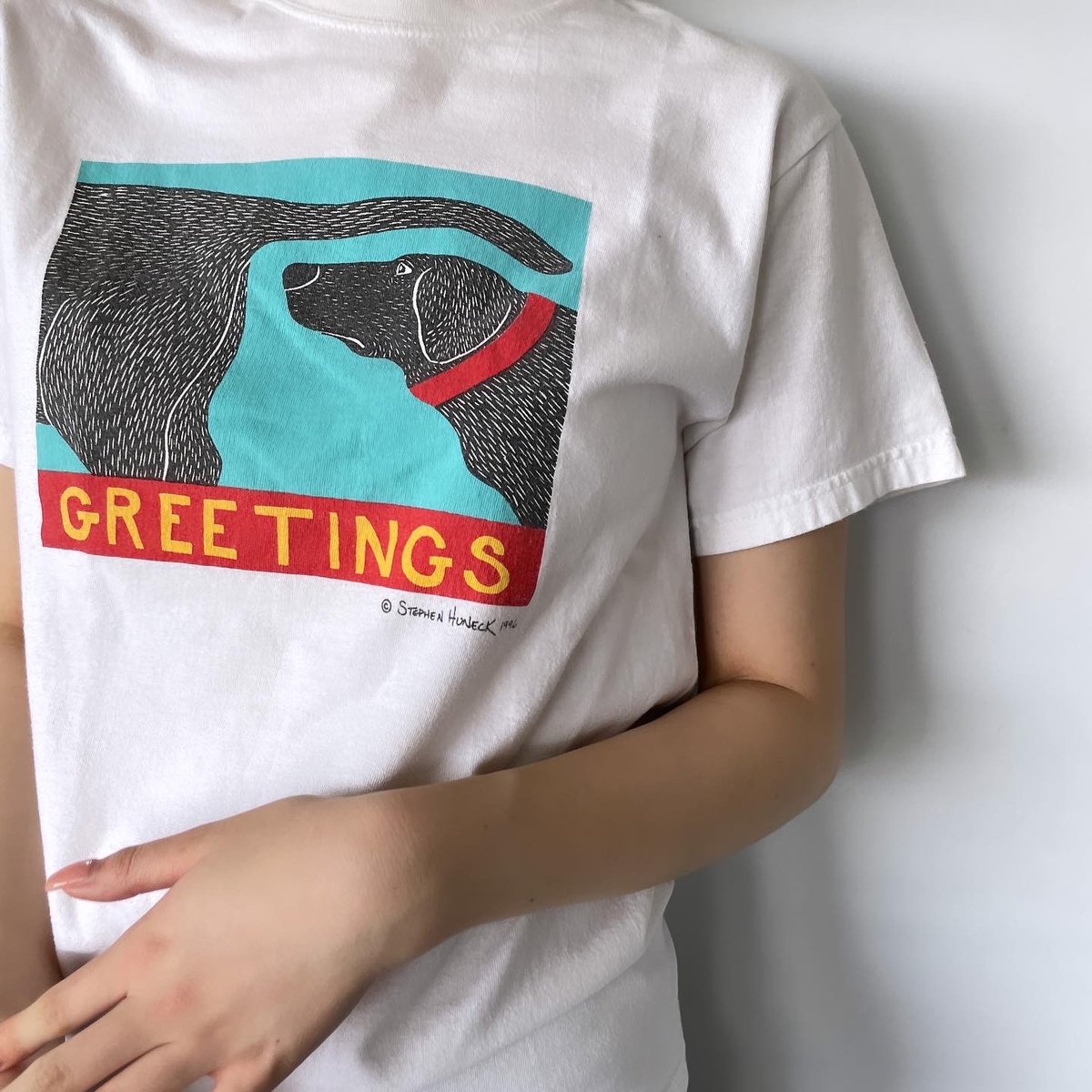 犬 90s ステファンヒューネック Stephen Huneck アートTシャツ 【公式 