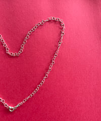 DEAD STOCK Italy 925 tiny chain necklace Heart 17