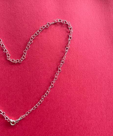DEAD STOCK Italy 925 tiny chain necklace Heart 17