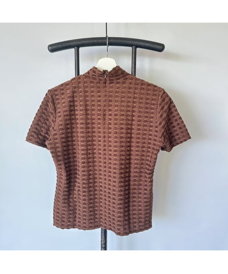 Back Zip Mock Neck Tops