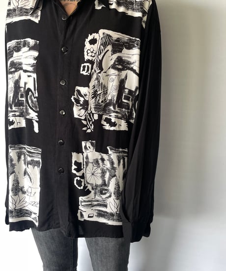 VISKOSE printed L/S shirt 45/46