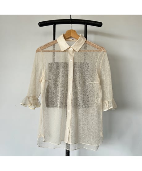 see-through ruffle shirt
