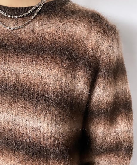 80s UNKNOWN border mohair knit