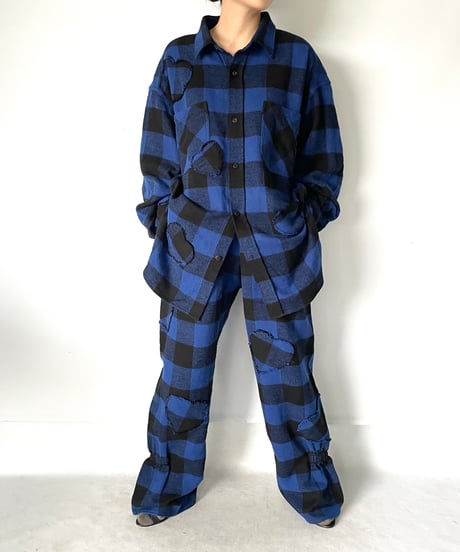 NAM "BELLOWS HEAVY FLANNEL SHIRT & PANTS" (BLUE/HEART)