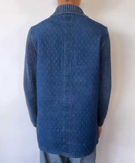 80-90s made in denmark denim knit jacket L